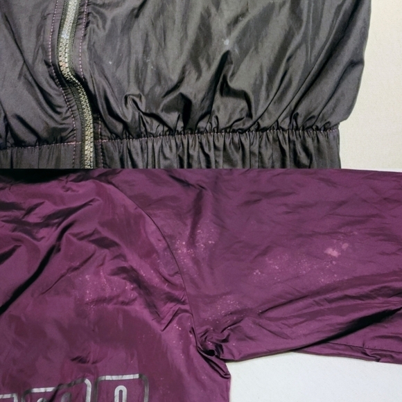 Puma After Glow Zip Hooded Cropped Jacket Large Purple Black - Picture 11 of 12